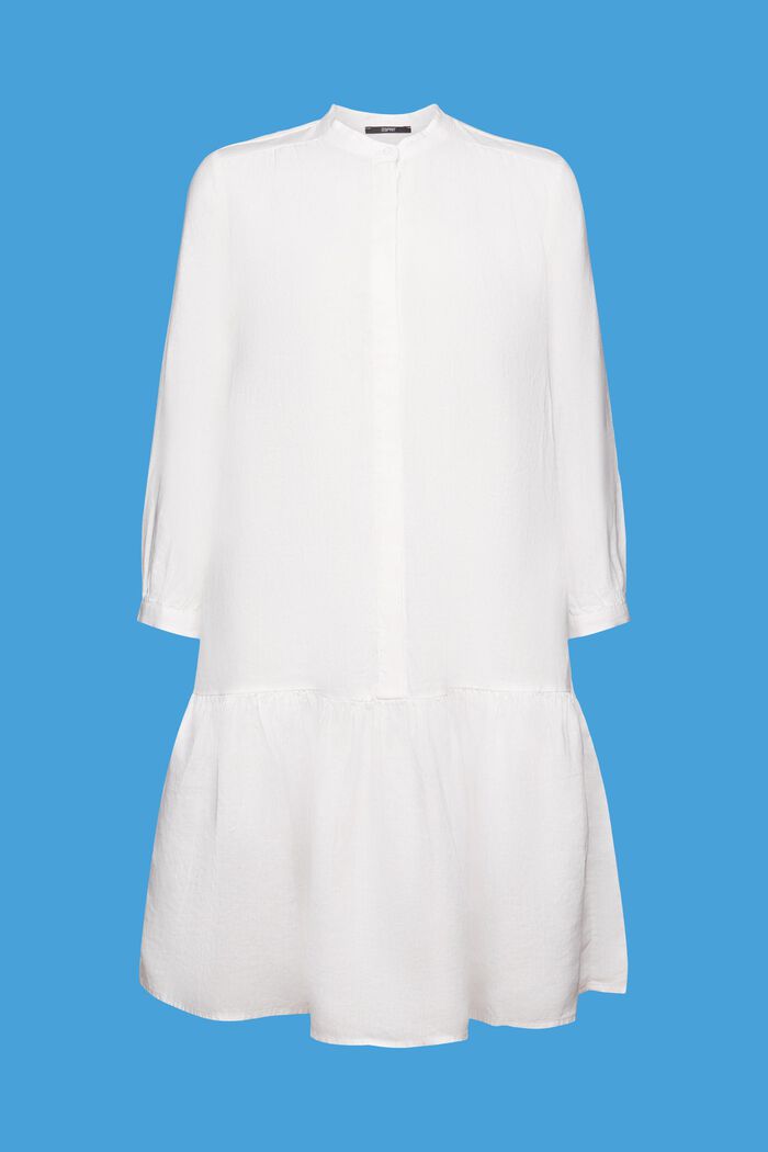 Abito camicia mini, 100% lino, WHITE, detail image number 6