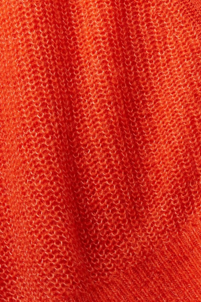 Cardigan in mohair con scollo a V, ORANGE RED, detail image number 5