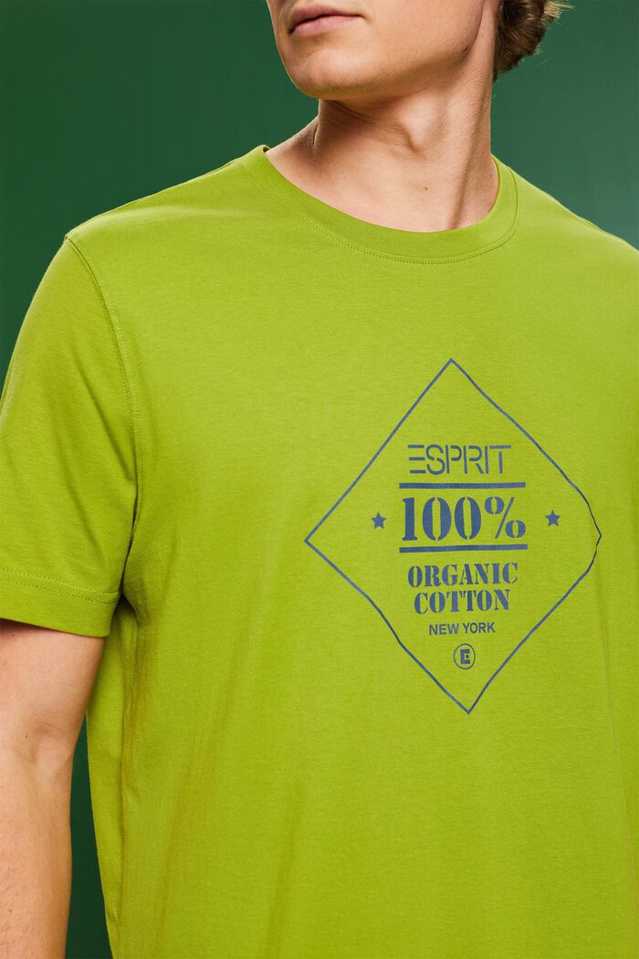 T-shirt in cotone con stampa del logo, LEAF GREEN, detail image number 3