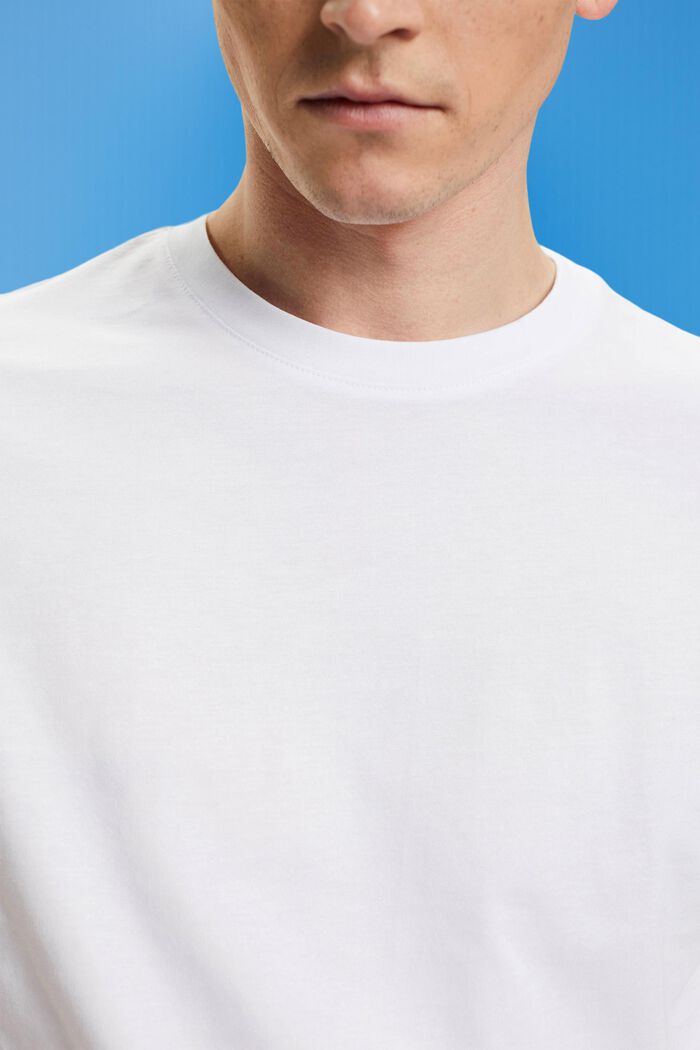 T-shirt girocollo in jersey, WHITE, detail image number 1