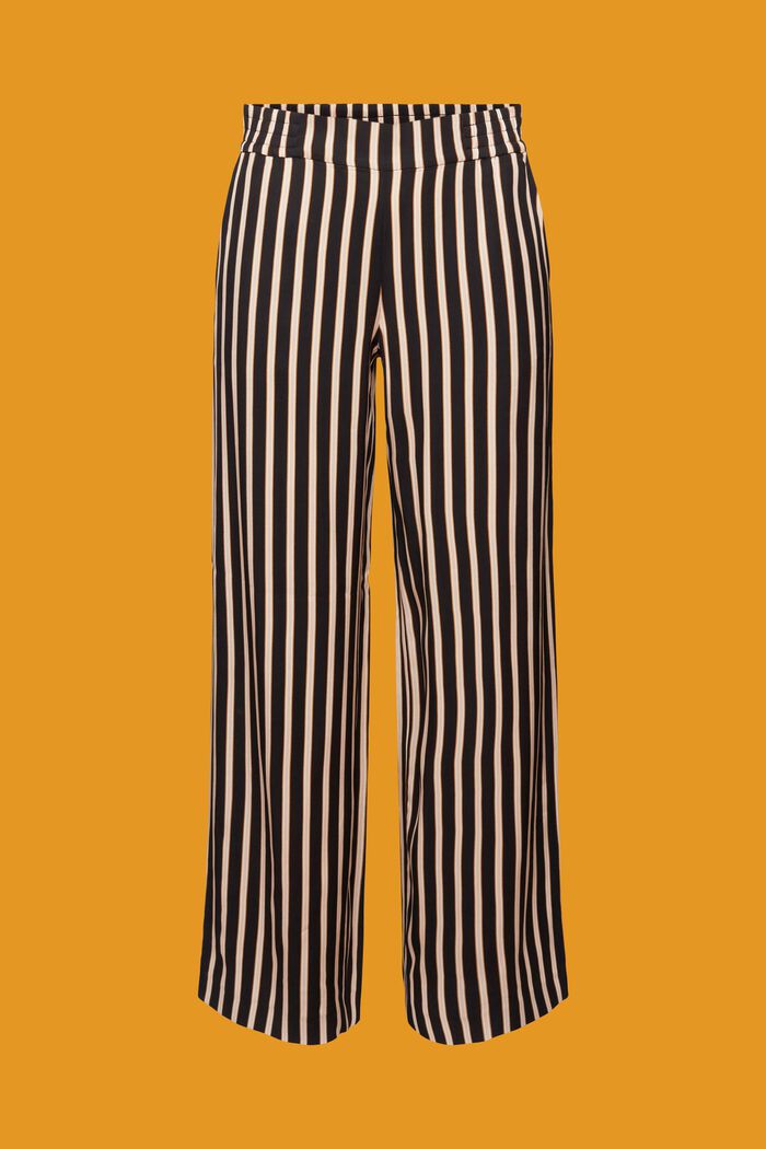 Pantaloni a righe con gamba larga, BLACK, detail image number 6