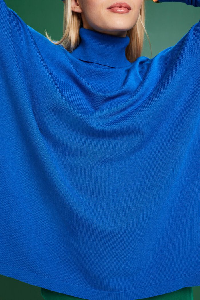 Pullover a dolcevita con maniche a pipistrello, BRIGHT BLUE, detail image number 3