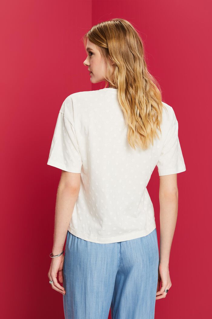 T-shirt con stampa tono su tono, 100% cotone, OFF WHITE, detail image number 3