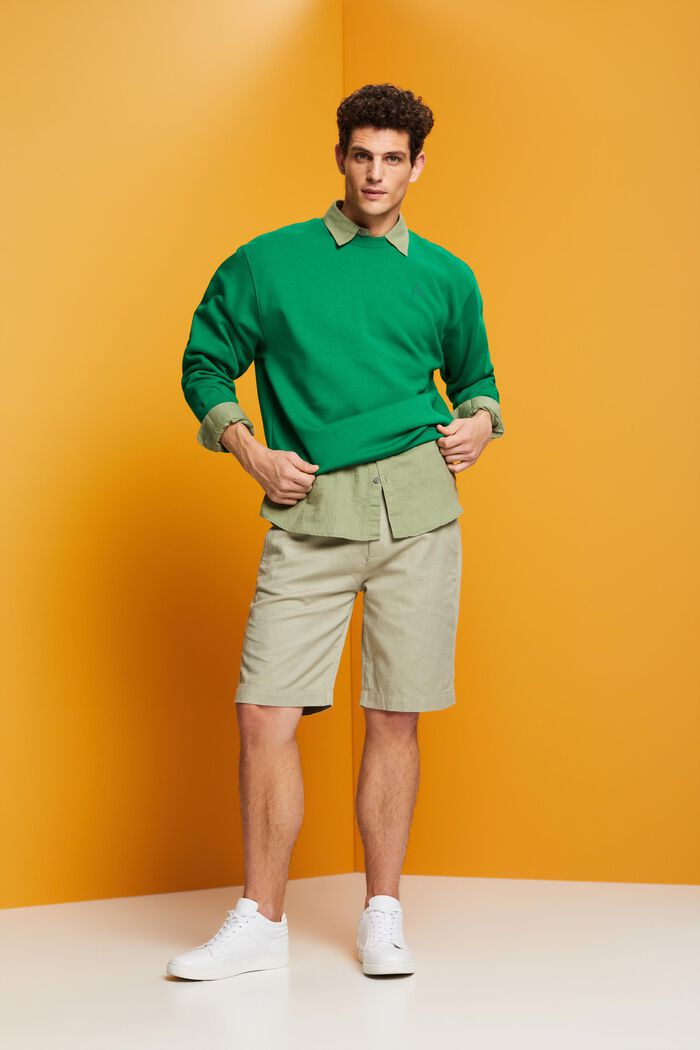 Pantaloncini stile chino, LIGHT GREEN, detail image number 1
