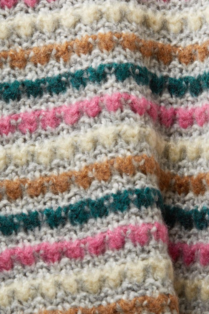 Cardigan in misto cotone e lana, LIGHT GREY, detail image number 4