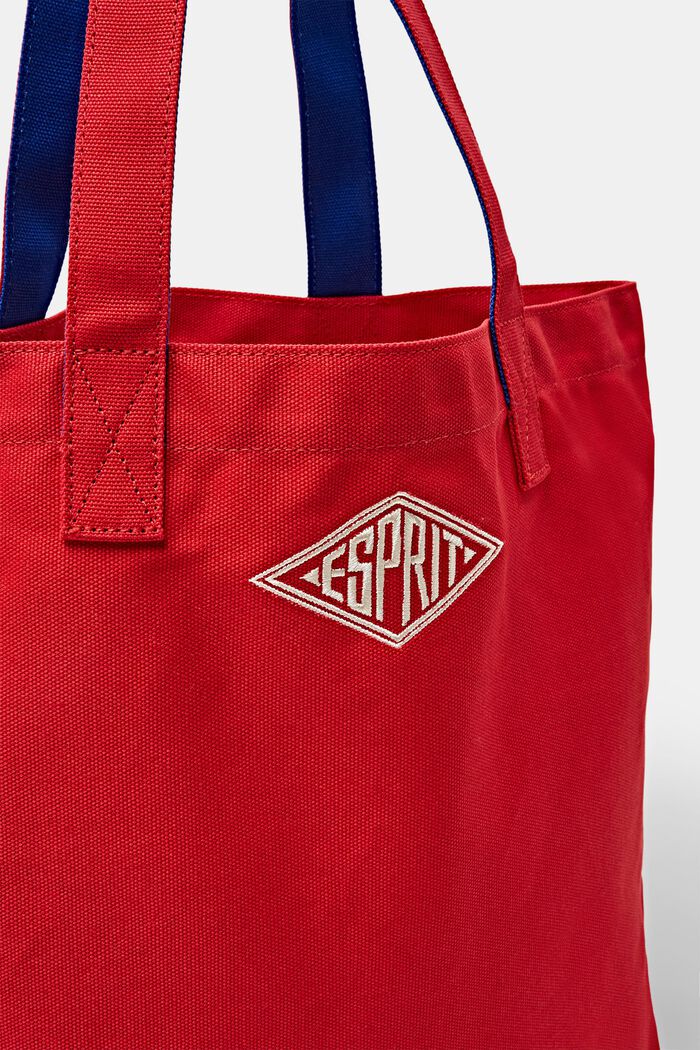Tote Bag in cotone con logo, DARK RED, detail image number 1
