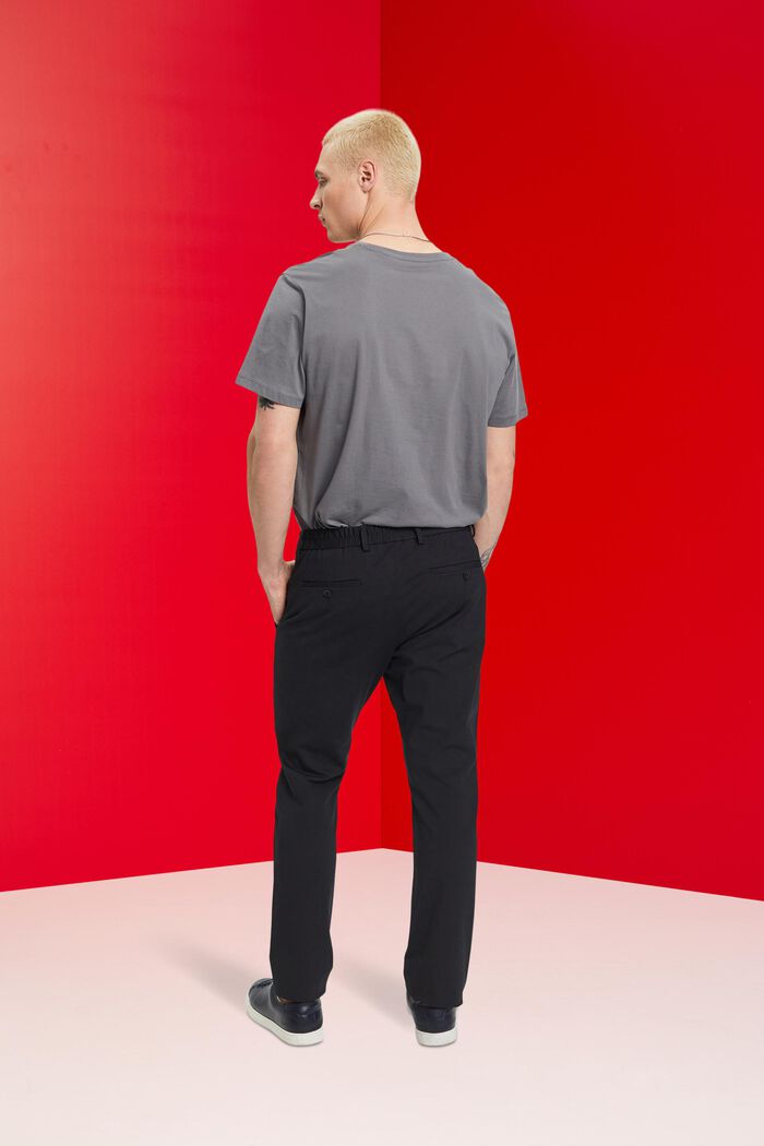 Pantaloni da completo in jersey di cotone piqué, BLACK, detail image number 3