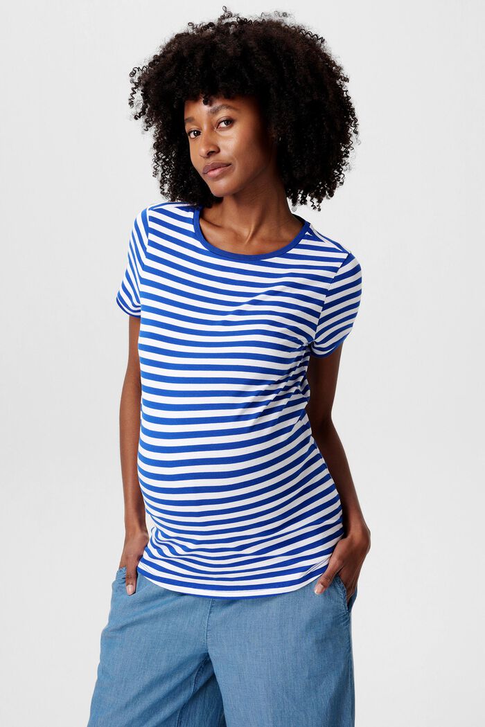 MATERNITY T-shirt a righe, ELECTRIC BLUE, detail image number 0