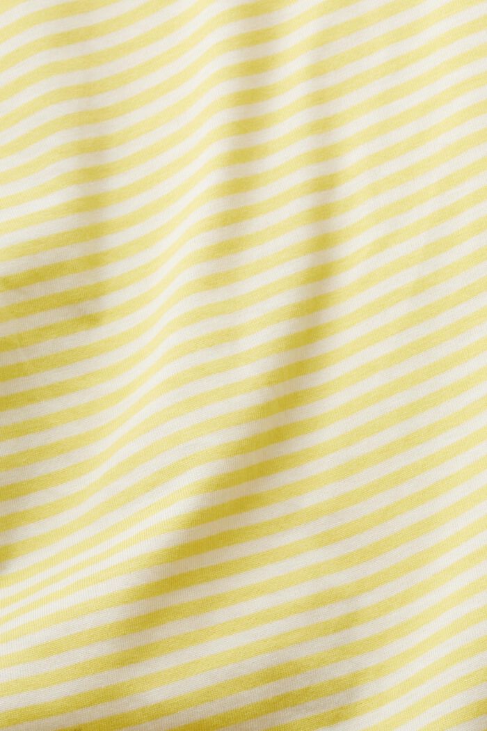 T-shirt a righe con fiore ricamato, LIGHT YELLOW, detail image number 5