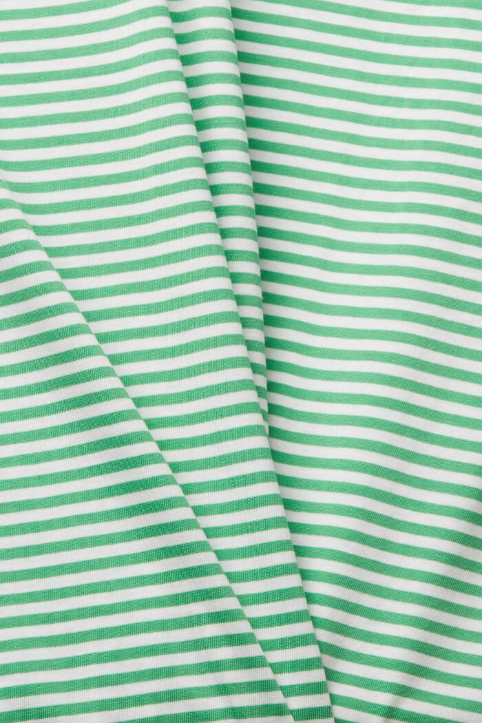 T-shirt a righe con fiore ricamato, GREEN, detail image number 1