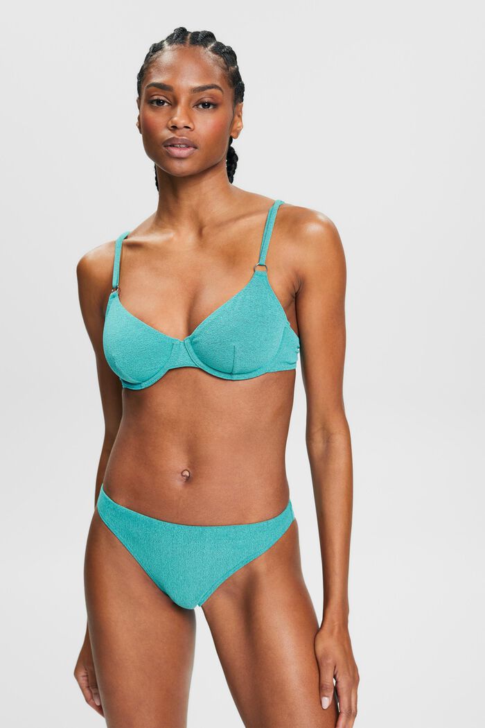 Reggiseno da bikini bicolore con ferretto, AQUA GREEN, detail image number 0