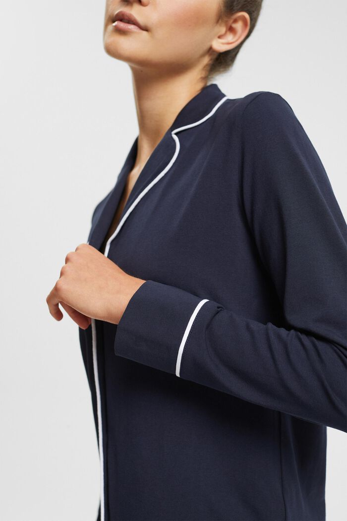Pigiama lungo in jersey, NAVY, detail image number 0