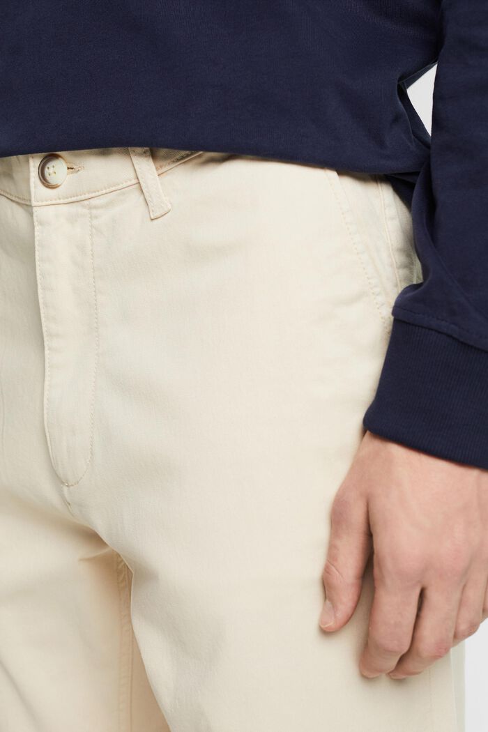 Pantaloni chino a gamba dritta in cotone, LIGHT BEIGE, detail image number 4