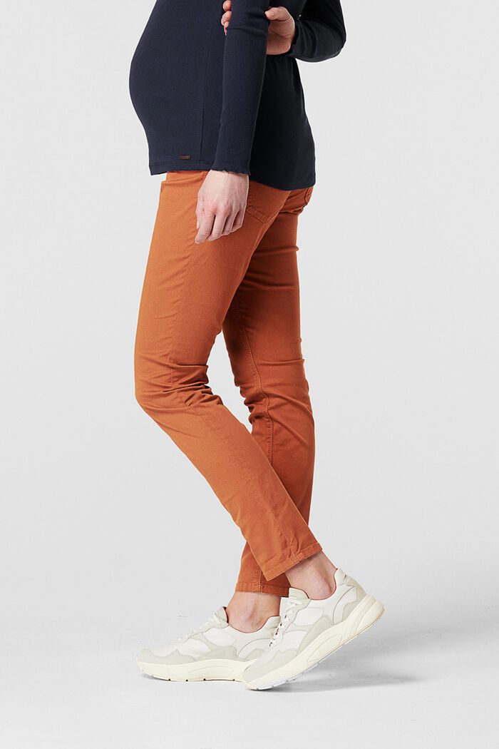 Pantaloni stretch con fascia premaman, RUST, detail image number 3