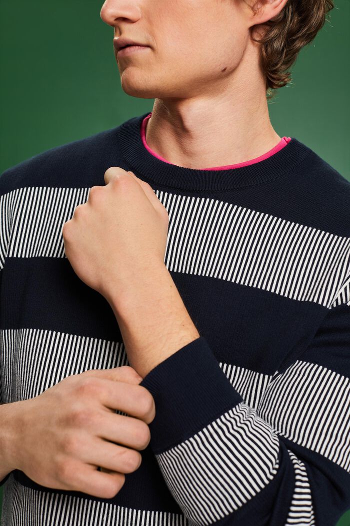 Pullover a righe in maglia a coste, NAVY, detail image number 3