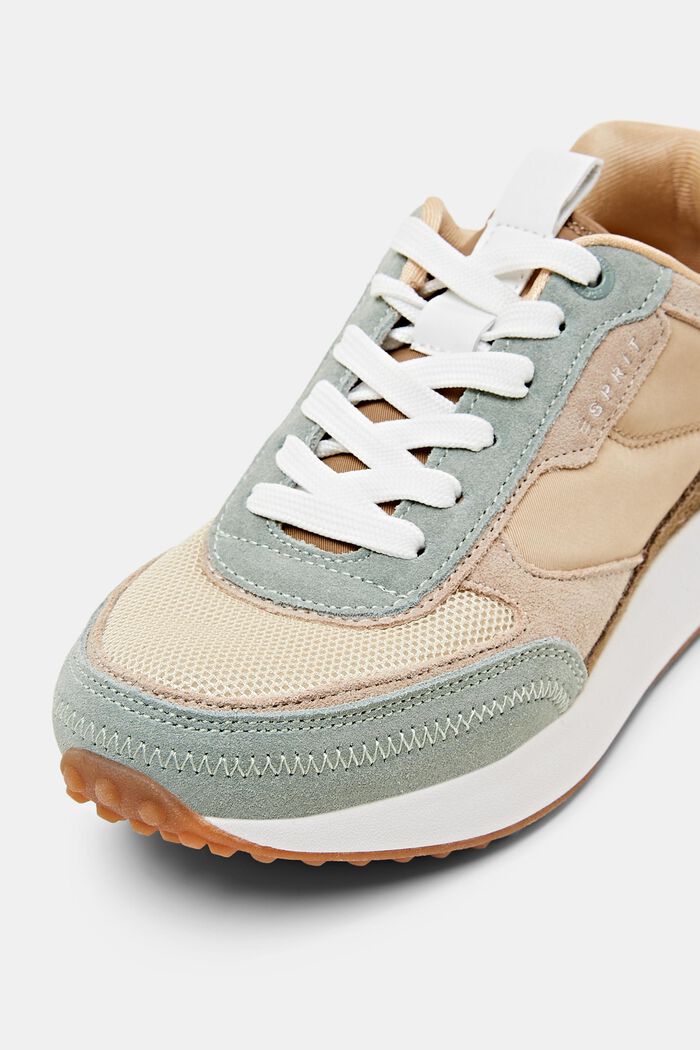 Sneakers in pelle scamosciata, LIGHT GREEN, detail image number 3