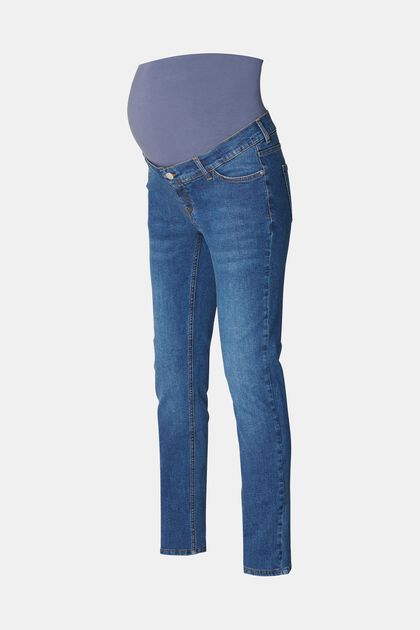 Jeans con fascia premaman che ricopre completamente la pancia, cotone biologico