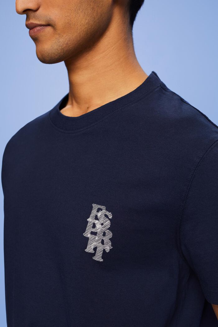 T-shirt con logo, 100% cotone, NAVY, detail image number 2