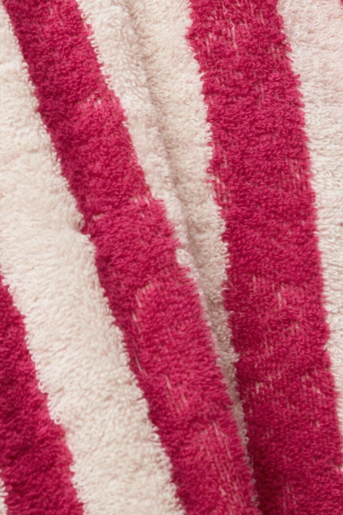 Accappatoio unisex a righe in cotone, CRANBERRY, detail image number 4