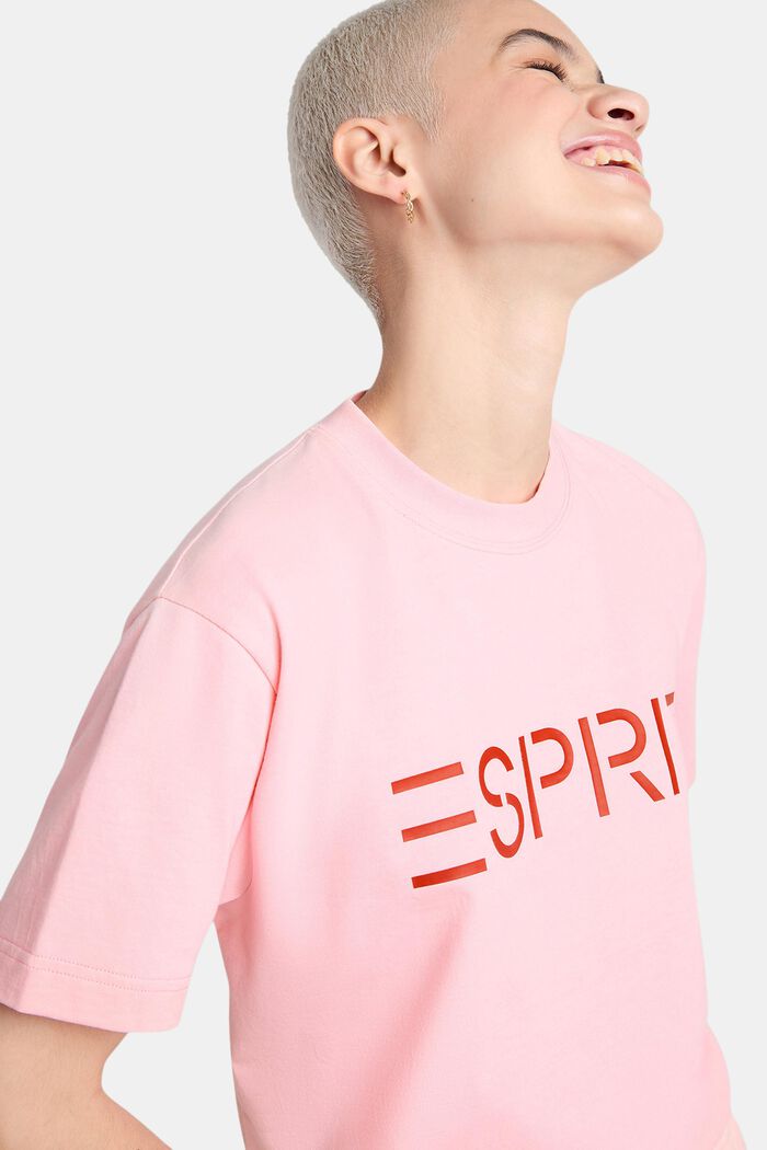T-shirt unisex in jersey di cotone con logo, LIGHT PINK, detail image number 5