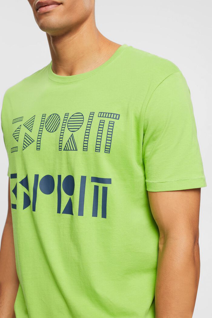 T-shirt in jersey con logo stampato, CITRUS GREEN, detail image number 0
