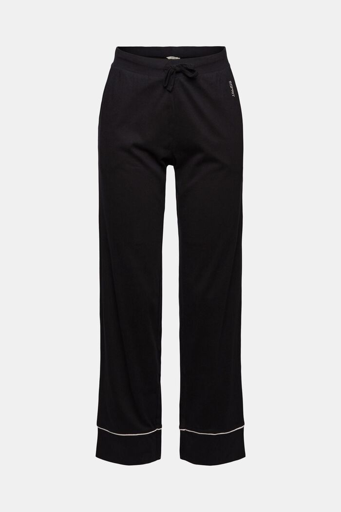 Pantaloni da pigiama in 100% cotone biologico, BLACK, overview