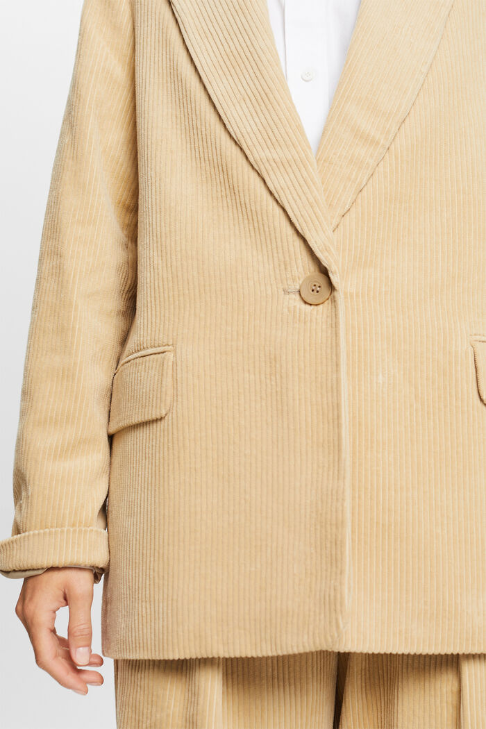 Blazer oversize in velluto di cotone, DUSTY NUDE, detail image number 2