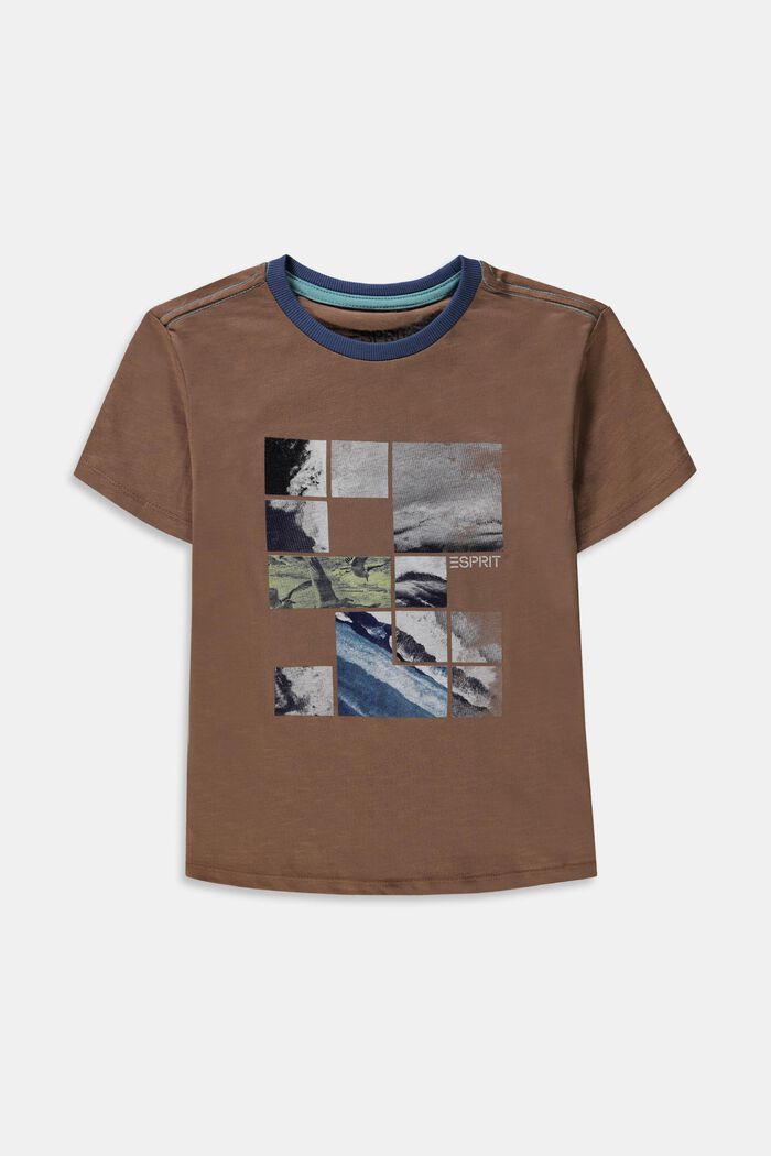 T-shirt con stampa in 100% cotone, TAUPE, overview