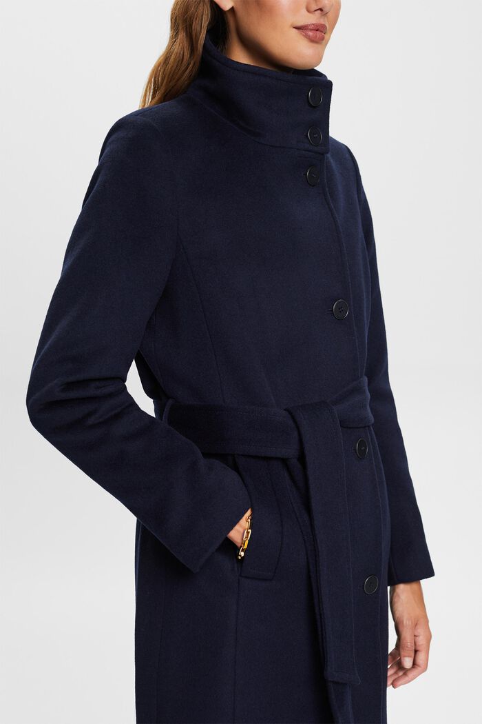 Riciclato: cappotto in misto lana con cachemire, NAVY, detail image number 2