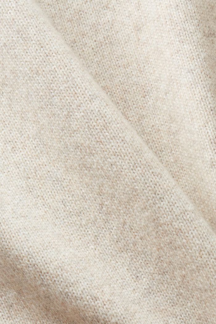 Pullover girocollo in misto lana, LIGHT BEIGE, detail image number 4
