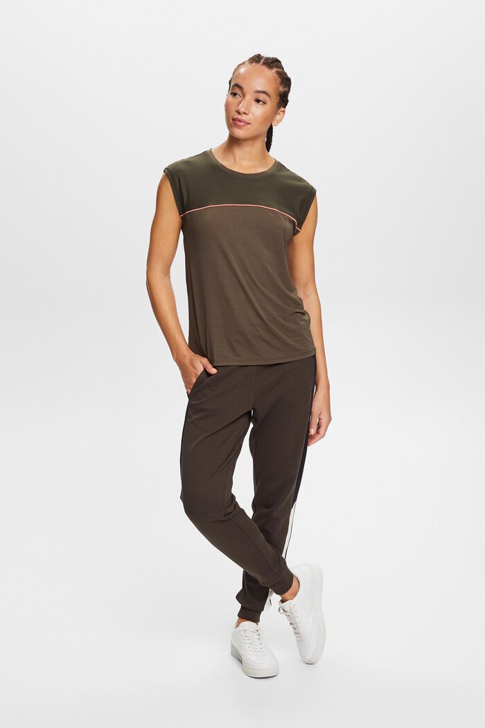 Top active a righe, DARK KHAKI, detail image number 1