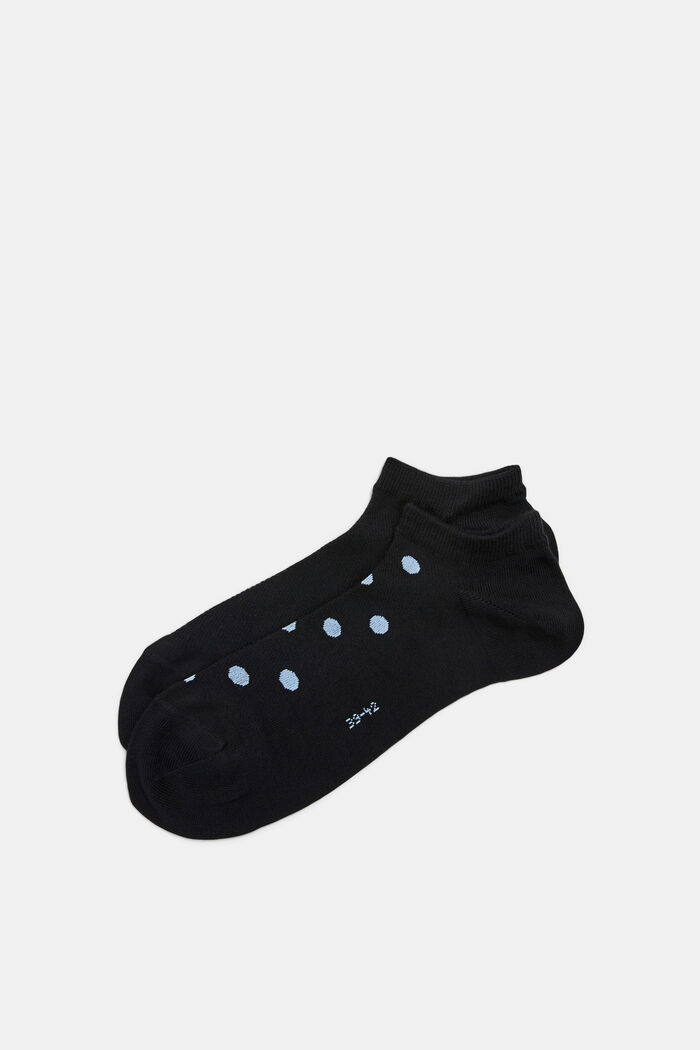 Confezione doppia: calze da sneakers a pois, BLACK, detail image number 0