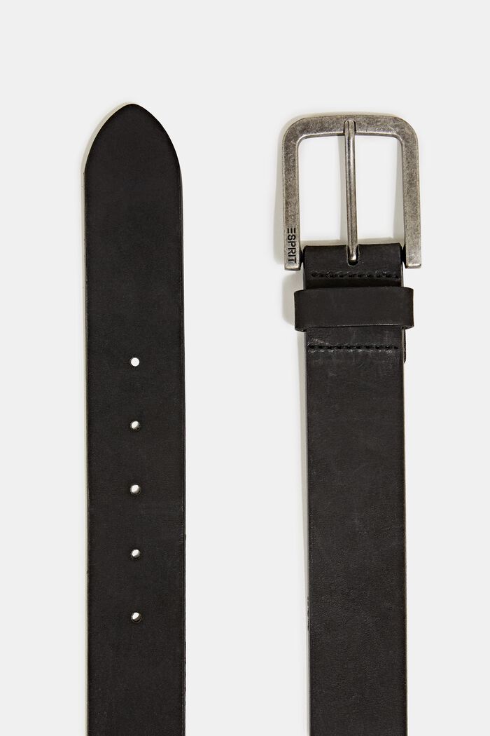 Cintura in pelle nabuk, BLACK, detail image number 1
