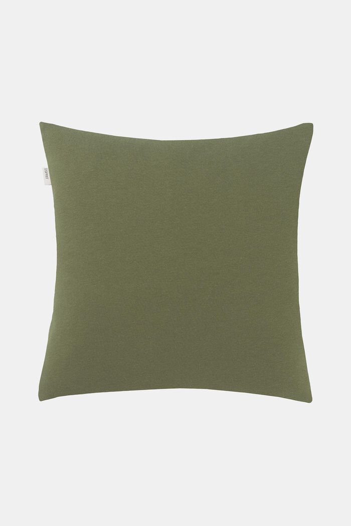Federa per cuscino con motivo di linee curve ricamate, GREEN, detail image number 3