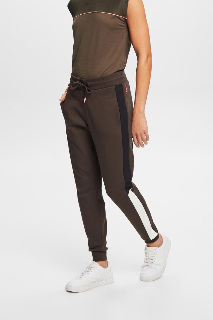 Pantaloni da jogging stretti in misto cotone, DARK KHAKI, detail image number 0