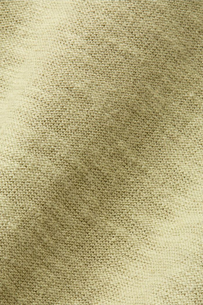 Maglia a maniche corte, misto cotone e lino, LIGHT GREEN, detail image number 5