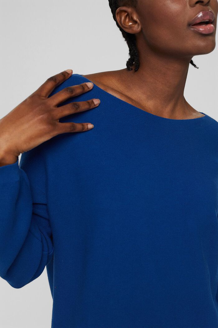 Pullover in maglia di 100% cotone biologico, BRIGHT BLUE, detail image number 2