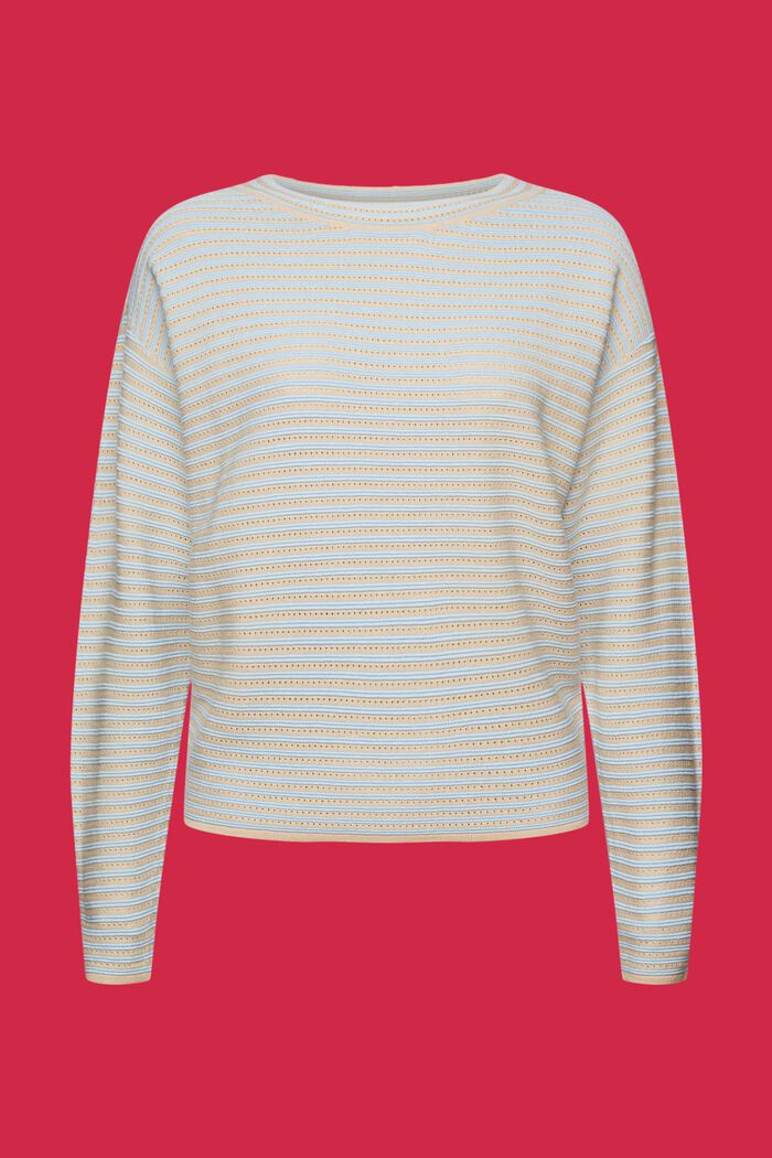 Maglione in maglia mista a righe, NEW PASTEL BLUE, detail image number 5