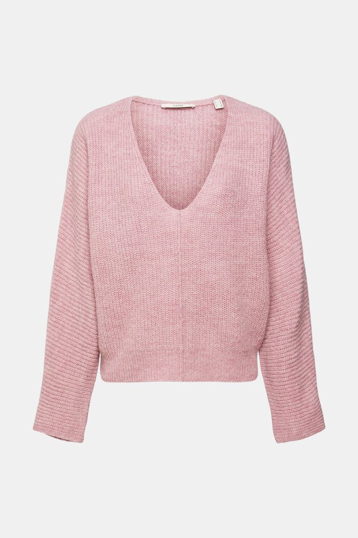 Pullover cropped in misto lana, LIGHT PINK, detail image number 2