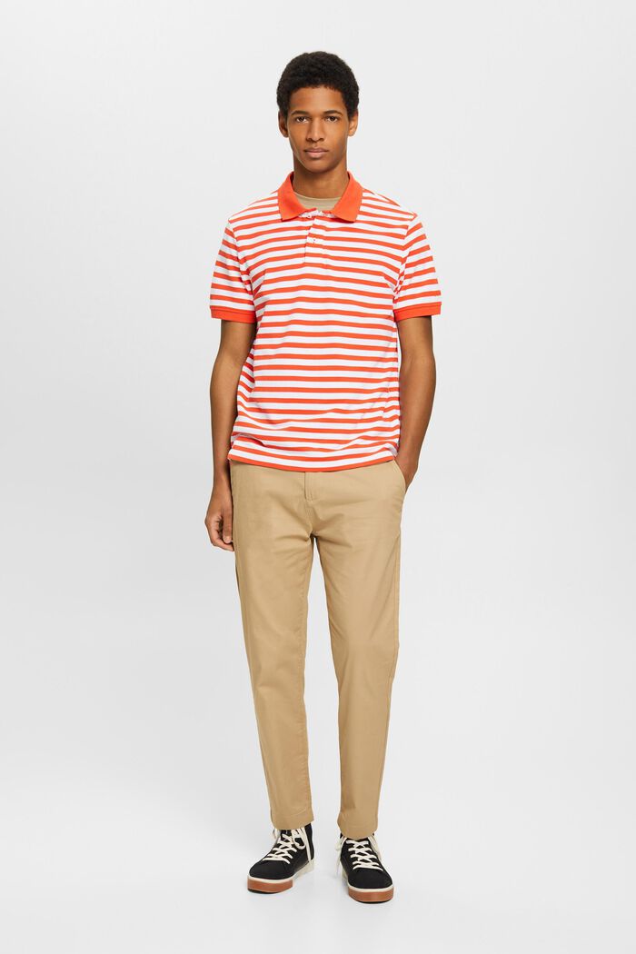 Polo a righe Slim Fit, ORANGE RED, detail image number 4