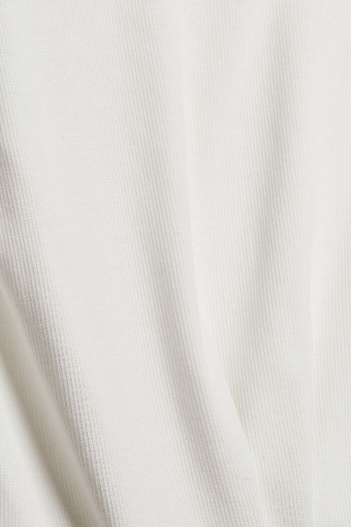 Maglia a maniche lunghe a coste con collo dolcevita, OFF WHITE, detail image number 4