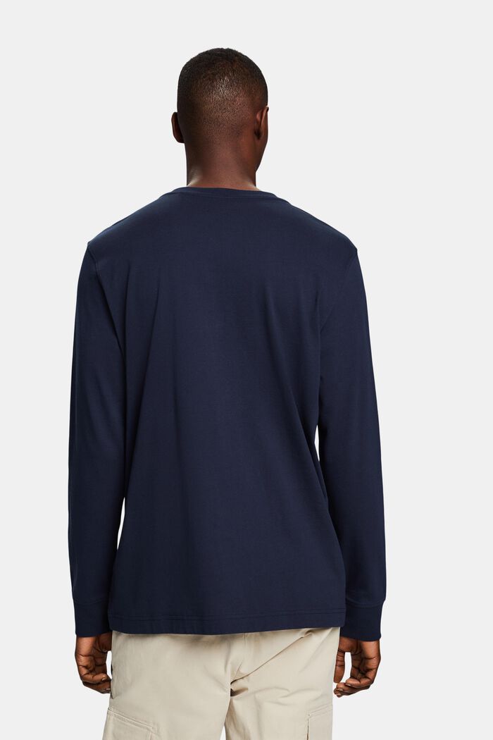 Maglia henley in jersey, NAVY, detail image number 2