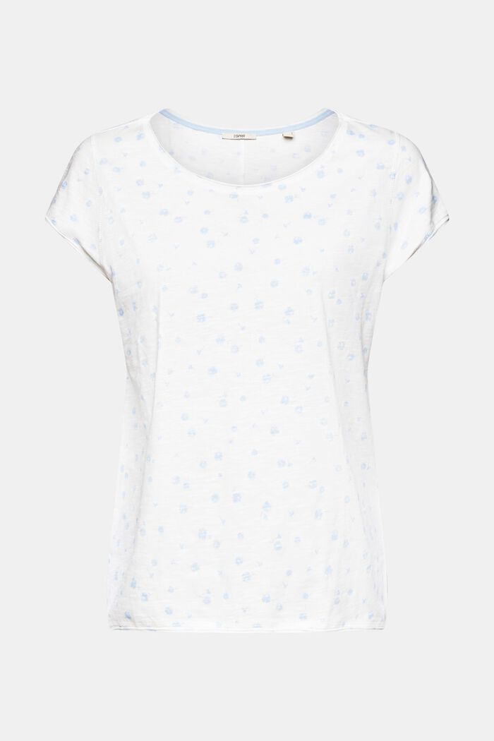 T-shirt floreale con orli arrotolati, OFF WHITE, detail image number 7