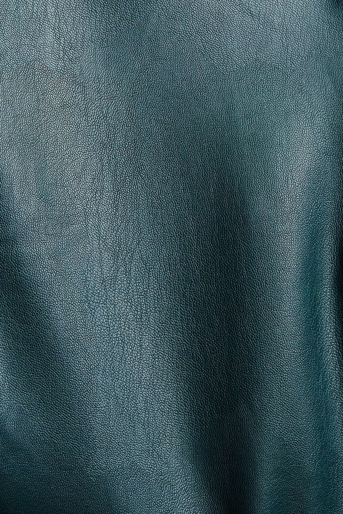 Pantaloni cropped in similpelle, DARK TEAL GREEN, detail image number 4