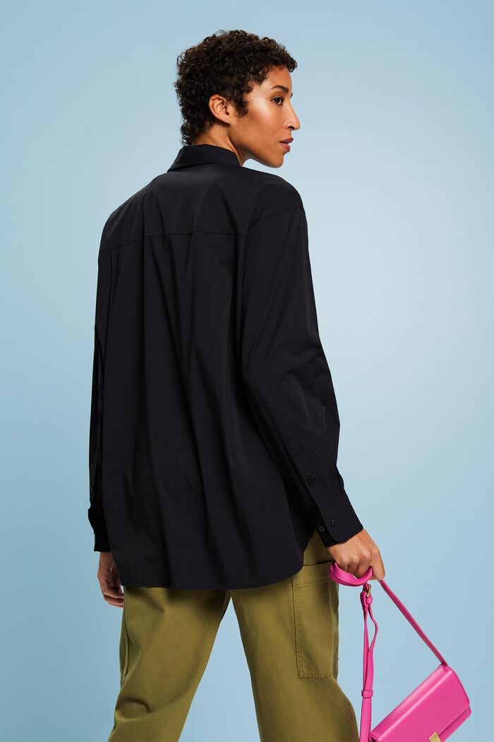 Camicia button-down oversize, BLACK, detail image number 2