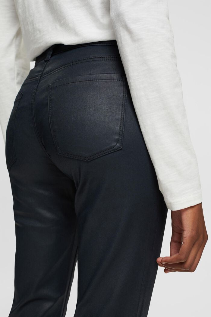 Pantaloni Slim Fit a vita alta in similpelle, BLACK, detail image number 0