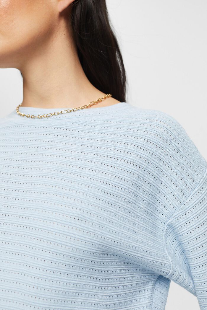 Maglione in maglia mista a righe, PASTEL BLUE, detail image number 2
