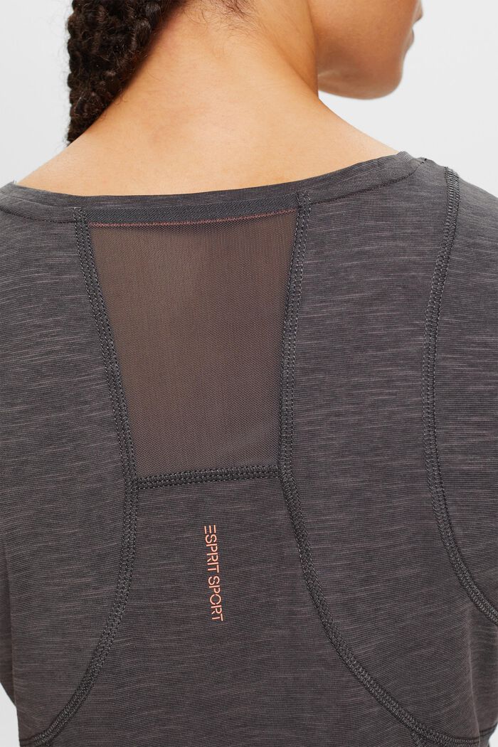 T-shirt active con pannello in mesh riciclato, ANTHRACITE, detail image number 2