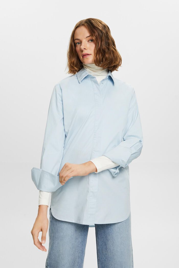Camicia blusata dal taglio ampio, LIGHT BLUE, detail image number 5