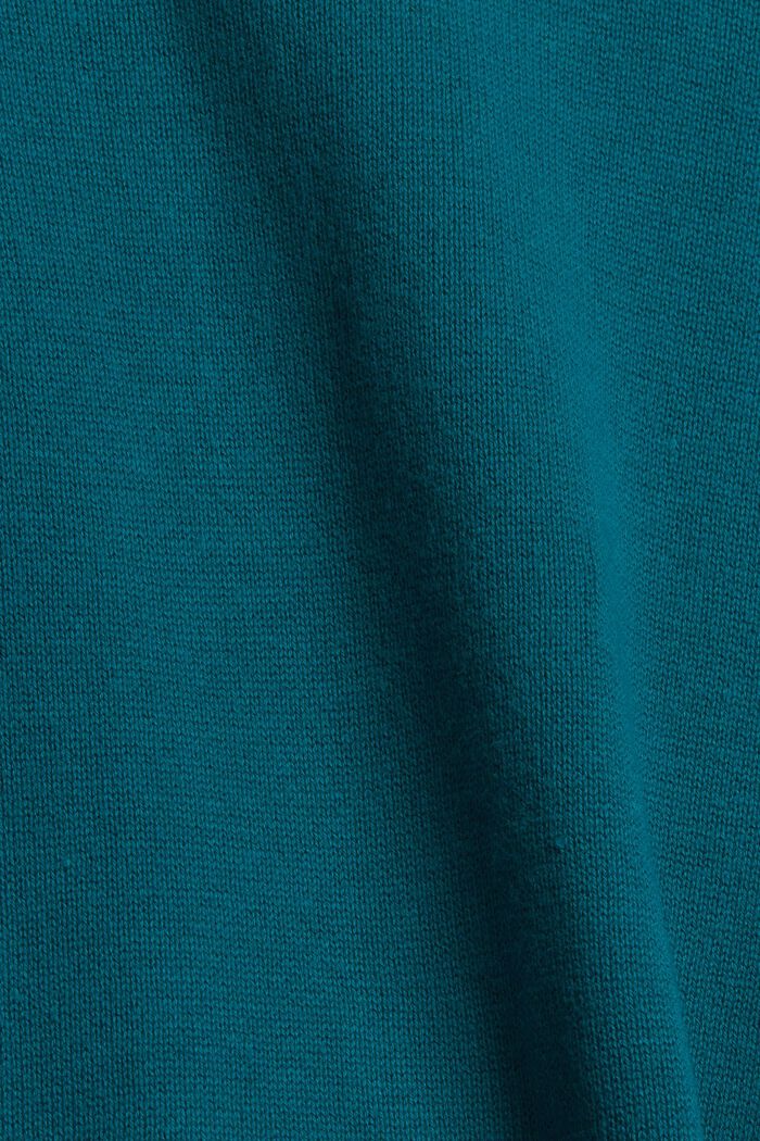 Abito in maglia basic di misto cotone biologico, EMERALD GREEN, detail image number 1